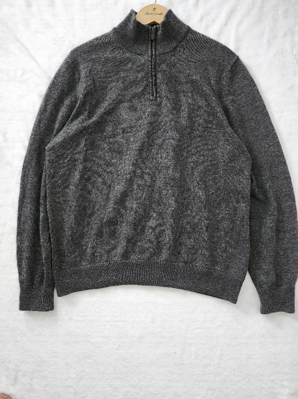 Brooks Brothers Italian Merino Wool Quarter Zip Sweater XL | Preppy Quiet Luxury